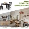 imageFDW  5Piece Solid Wood Dining Table Set for 4  Brown  Pine Kitchen Table with Upholstered Chairs  SpaceSaving Design  Smooth EasytoClean Surface  for Dining Room Apartment Restaurantset for 2