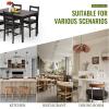imageFDW  5Piece Solid Wood Dining Table Set for 4  Brown  Pine Kitchen Table with Upholstered Chairs  SpaceSaving Design  Smooth EasytoClean Surface  for Dining Room Apartment Restaurantset for 4