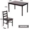 imageFDW  5Piece Solid Wood Dining Table Set for 4  Brown  Pine Kitchen Table with Upholstered Chairs  SpaceSaving Design  Smooth EasytoClean Surface  for Dining Room Apartment Restaurantset for 4