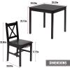 imageFDW  5Piece Solid Wood Dining Table Set for 4  Brown  Pine Kitchen Table with Upholstered Chairs  SpaceSaving Design  Smooth EasytoClean Surface  for Dining Room Apartment Restaurantset for 2