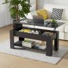 imageFDW 39 inch Lift Top Coffee Table with Hidden Storage Compartment ampamp Lower ShelfCoffee Table with Lift Top for Living RoomHome Small SpaceWhiteBlack