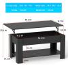 imageFDW 39 inch Lift Top Coffee Table with Hidden Storage Compartment ampamp Lower ShelfCoffee Table with Lift Top for Living RoomHome Small SpaceWhiteBlack
