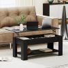 imageFDW 39 inch Lift Top Coffee Table with Hidden Storage Compartment ampamp Lower ShelfCoffee Table with Lift Top for Living RoomHome Small SpaceWhiteBlack