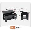 imageFDW 39 inch Lift Top Coffee Table with Hidden Storage Compartment ampamp Lower ShelfCoffee Table with Lift Top for Living RoomHome Small SpaceWhiteBlack