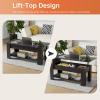 imageFDW 39 inch Lift Top Coffee Table with Hidden Storage Compartment ampamp Lower ShelfCoffee Table with Lift Top for Living RoomHome Small SpaceWhiteBlack
