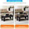 imageFDW 39 inch Lift Top Coffee Table with Hidden Storage Compartment ampamp Lower ShelfCoffee Table with Lift Top for Living RoomHome Small SpaceWhiteBlack