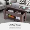 imageFDW 39 inch Lift Top Coffee Table with Hidden Storage Compartment ampamp Lower ShelfCoffee Table with Lift Top for Living RoomHome Small SpaceWhiteEspresso