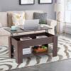 imageFDW 39 inch Lift Top Coffee Table with Hidden Storage Compartment ampamp Lower ShelfCoffee Table with Lift Top for Living RoomHome Small SpaceWhiteEspresso