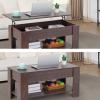 imageFDW 39 inch Lift Top Coffee Table with Hidden Storage Compartment ampamp Lower ShelfCoffee Table with Lift Top for Living RoomHome Small SpaceWhiteEspresso