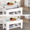 imageFDW 39 inch Lift Top Coffee Table with Hidden Storage Compartment ampamp Lower ShelfCoffee Table with Lift Top for Living RoomHome Small SpaceWhiteWhite