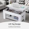 imageFDW 39 inch Lift Top Coffee Table with Hidden Storage Compartment ampamp Lower ShelfCoffee Table with Lift Top for Living RoomHome Small SpaceWhiteWhite