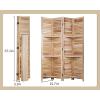imageFDW 4 Panel Room Divider Folding Privacy Wooden Screen with Three Clever Shelf Portable Partition Wood Divider for Home Office WhiteNatural