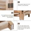imageFDW 4 Panel Room Divider Folding Privacy Wooden Screen with Three Clever Shelf Portable Partition Wood Divider for Home Office WhiteNatural
