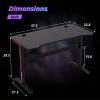 imageFDW 47 Inch Computer Desk Gaming Desk Writing Desk Office Desk Student PC Desk Extra Large Modern Ergonomic Racing Style Table Workstation for Adult TeensBlack47 inch