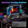 imageFDW 47 Inch Computer Desk Gaming Desk Writing Desk Office Desk Student PC Desk Extra Large Modern Ergonomic Racing Style Table Workstation for Adult TeensBlack47 inch