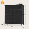 imageFDW 5 Fabric Drawers Dresser for BedroomChest Organizer Units with Steel Frame and Wooden Top for BedroomClosetLiving Room EntrywayBrownBlack