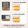 imageFDW 5 Fabric Drawers Dresser for BedroomChest Organizer Units with Steel Frame and Wooden Top for BedroomClosetLiving Room EntrywayBrownBrown