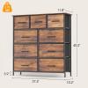 imageFDW 5 Fabric Drawers Dresser for BedroomChest Organizer Units with Steel Frame and Wooden Top for BedroomClosetLiving Room EntrywayBrownBrown