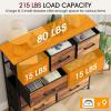 imageFDW 5 Fabric Drawers Dresser for BedroomChest Organizer Units with Steel Frame and Wooden Top for BedroomClosetLiving Room EntrywayBrownBrown
