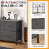 imageFDW 5 Fabric Drawers Dresser for BedroomChest Organizer Units with Steel Frame and Wooden Top for BedroomClosetLiving Room EntrywayBrownGrey