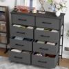 imageFDW 5 Fabric Drawers Dresser for BedroomChest Organizer Units with Steel Frame and Wooden Top for BedroomClosetLiving Room EntrywayBrownGrey