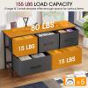 imageFDW 5 Fabric Drawers Dresser for BedroomChest Organizer Units with Steel Frame and Wooden Top for BedroomClosetLiving Room EntrywayBrownGrey