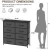 imageFDW 5 Fabric Drawers Dresser for BedroomChest Organizer Units with Steel Frame and Wooden Top for BedroomClosetLiving Room EntrywayBrownGrey