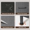 imageFDW 5 Fabric Drawers Dresser for BedroomChest Organizer Units with Steel Frame and Wooden Top for BedroomClosetLiving Room EntrywayBrownGrey