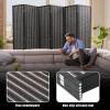 imageFDW Bamboo Room Divider Folding Privacy Screen 6 Panel 70 Inches High 17 Inches Wide Room Divider for Bedroom Office StudyCoal BlackBlack