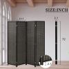 imageFDW Bamboo Room Divider Folding Privacy Screen 6 Panel 70 Inches High 17 Inches Wide Room Divider for Bedroom Office StudyCoal BlackBlack
