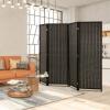 imageFDW Bamboo Room Divider Folding Privacy Screen 6 Panel 70 Inches High 17 Inches Wide Room Divider for Bedroom Office StudyCoal BlackBlack