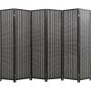 imageFDW Bamboo Room Divider Folding Privacy Screen 6 Panel 70 Inches High 17 Inches Wide Room Divider for Bedroom Office StudyCoal BlackCoal Black