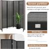 imageFDW Bamboo Room Divider Folding Privacy Screen 6 Panel 70 Inches High 17 Inches Wide Room Divider for Bedroom Office StudyCoal BlackCoal Black