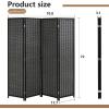 imageFDW Bamboo Room Divider Folding Privacy Screen 6 Panel 70 Inches High 17 Inches Wide Room Divider for Bedroom Office StudyCoal BlackCoal Black