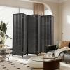 imageFDW Bamboo Room Divider Folding Privacy Screen 6 Panel 70 Inches High 17 Inches Wide Room Divider for Bedroom Office StudyCoal BlackCoal Black