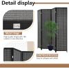 imageFDW Bamboo Room Divider Folding Privacy Screen 6 Panel 70 Inches High 17 Inches Wide Room Divider for Bedroom Office StudyCoal BlackCoal Black