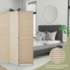 imageFDW Bamboo Room Divider Folding Privacy Screen 6 Panel 70 Inches High 17 Inches Wide Room Divider for Bedroom Office StudyCoal BlackNatural