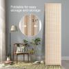 imageFDW Bamboo Room Divider Folding Privacy Screen 6 Panel 70 Inches High 17 Inches Wide Room Divider for Bedroom Office StudyCoal BlackNatural