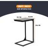 imageFDW CShaped End Table Wooden Top Side Table Adjustable Feet Small Cough Table Bedside End Table with Metal Frame for Bedroom Living RoomSet of 2BrownBlack