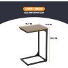 imageFDW CShaped End Table Wooden Top Side Table Adjustable Feet Small Cough Table Bedside End Table with Metal Frame for Bedroom Living RoomSet of 2BrownBrown