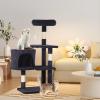 imageFDW Cat Tree 37 Inch Tall Cat Tower Kitten with Scratching Posts and Perches Indoor Activity Center for Cats Navy BlueDark Gray