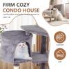 imageFDW Cat Tree 37 Inch Tall Cat Tower Kitten with Scratching Posts and Perches Indoor Activity Center for Cats Navy BlueLight Gray