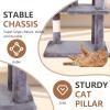 imageFDW Cat Tree 37 Inch Tall Cat Tower Kitten with Scratching Posts and Perches Indoor Activity Center for Cats Navy BlueLight Gray