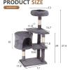 imageFDW Cat Tree 37 Inch Tall Cat Tower Kitten with Scratching Posts and Perches Indoor Activity Center for Cats Navy BlueLight Gray