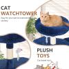 imageFDW Cat Tree 37 Inch Tall Cat Tower Kitten with Scratching Posts and Perches Indoor Activity Center for Cats Navy BlueNavy Blue