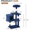 imageFDW Cat Tree 37 Inch Tall Cat Tower Kitten with Scratching Posts and Perches Indoor Activity Center for Cats Navy BlueNavy Blue