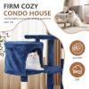 imageFDW Cat Tree 37 Inch Tall Cat Tower Kitten with Scratching Posts and Perches Indoor Activity Center for Cats Navy BlueNavy Blue