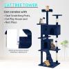 imageFDW Cat Tree 54in Cat Tower MultiLevel Durable Cat Scratching Post ampamp Cozy Fun Cat Jumping Platform Space Saving Cat Condo Pet Play House for Indoor CatsNavy BlueNavy Blue