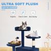 imageFDW Cat Tree 54in Cat Tower MultiLevel Durable Cat Scratching Post ampamp Cozy Fun Cat Jumping Platform Space Saving Cat Condo Pet Play House for Indoor CatsNavy BlueNavy Blue