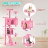 imageFDW Cat Tree 54in Cat Tower MultiLevel Durable Cat Scratching Post ampamp Cozy Fun Cat Jumping Platform Space Saving Cat Condo Pet Play House for Indoor CatsNavy BluePink
